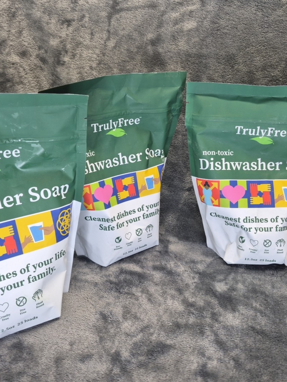 TRULYFree Non-Toxic Dishwasher Soap - Green & White Packaging